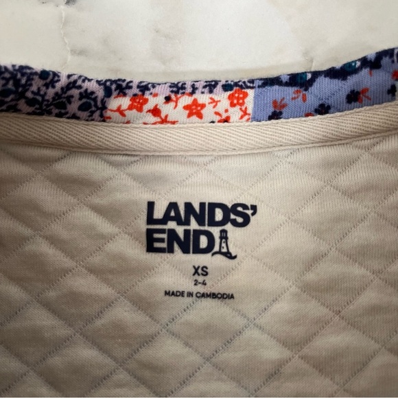 Land's End Patchwork Quilted Top Cottage Core Mixed Print Boho Nautical Country - Picture 8 of 8